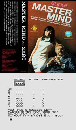 Mastermind Puzzle Game for the Sinclair ZX81